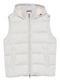 Peserico Hooded Quilted Gilet — Light Grey