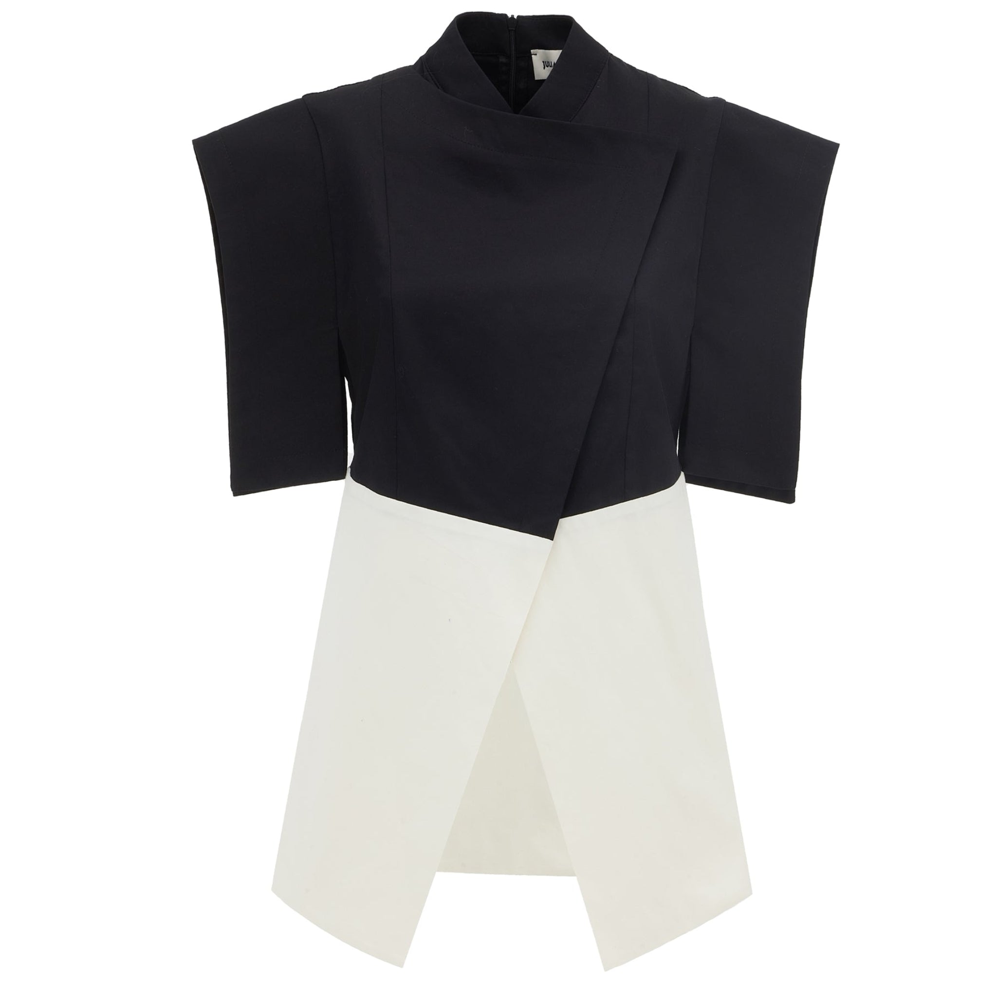 Asymmetric Colour Block Top - Black & White