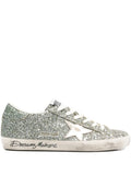 Golden Goose Glitter Star-Detail Sneaker — Silver