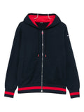 Kiton Contrast-Band Cotton Sweatshirt — Navy