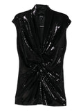 Kiton Sequin Twist Tank Top — Black