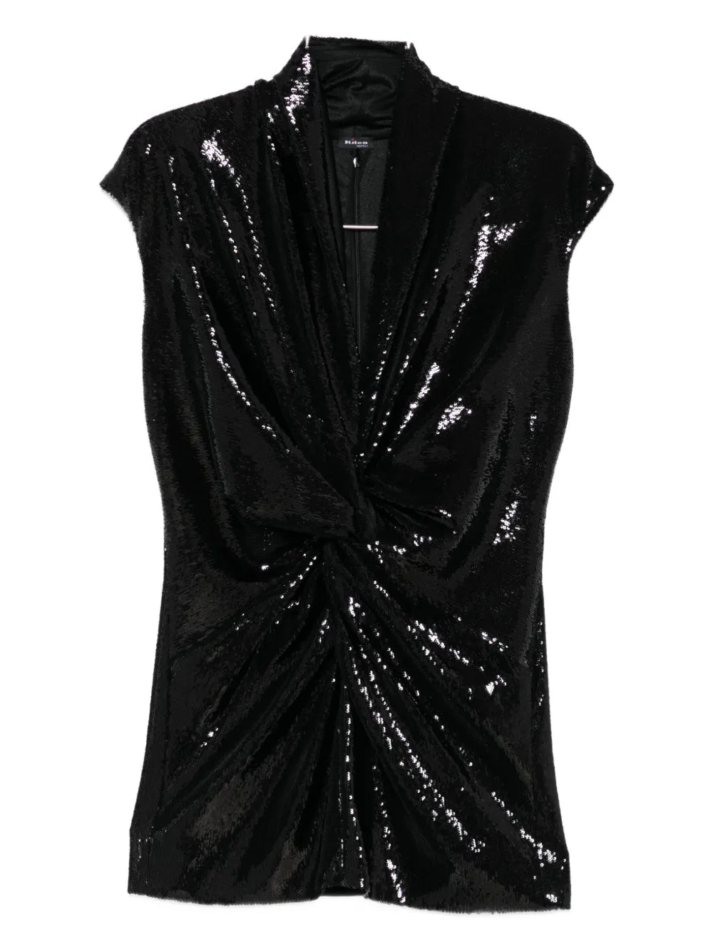 Kiton Sequin Twist Tank Top — Black