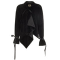 Evening Velvet Wrap Jacket With Silk Lining - Black