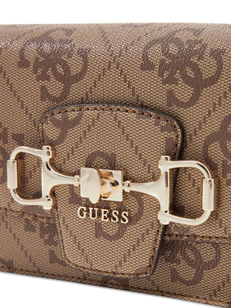 Guess Logo-Print Convertible Crossbody Bag — Beige