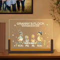 Personalizado lindo pato familia LED luz de la noche con los nombres y la base de madera decoración del hogar Día de la Madre regalo de cumpleaños para la familia mamá abuelo