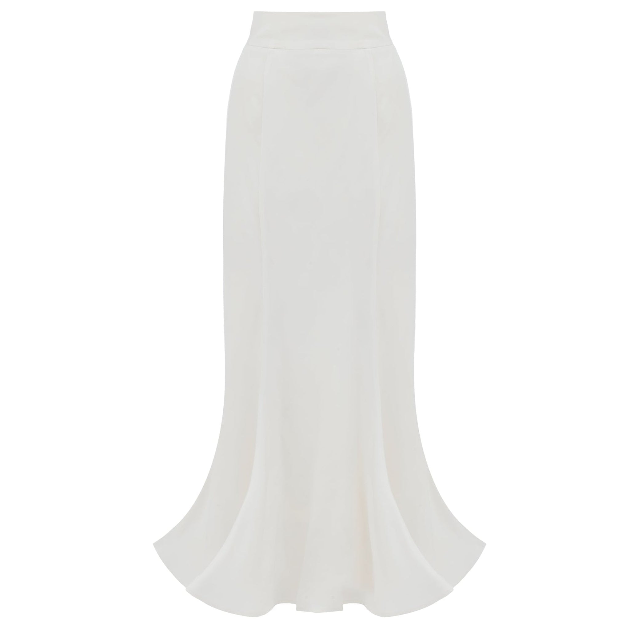 High Waist Double-Sided Satin Maxi Skirt - Ivory