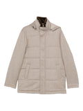 Doriani Padded Hooded Down Jacket — Beige