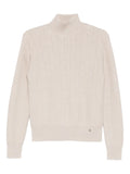 Herno Textured High-Neck Knit Sweater — light pink