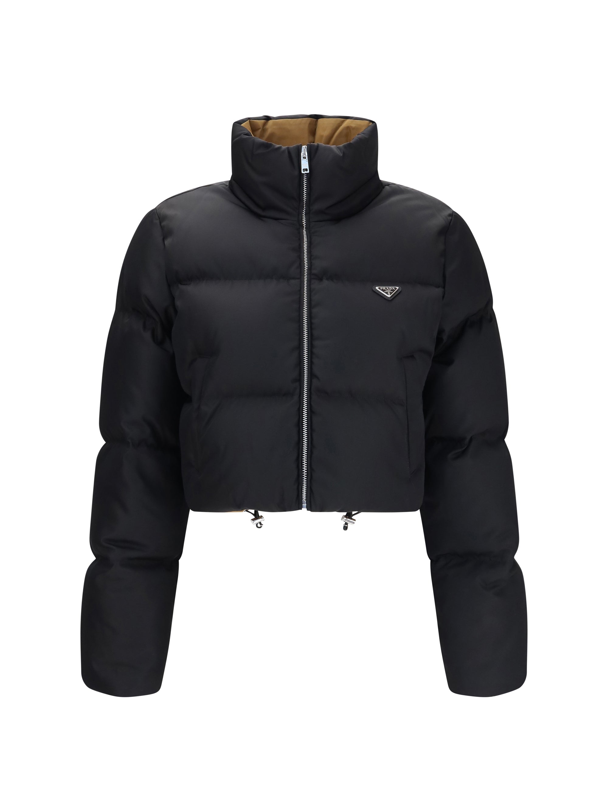 Prada Re-Nylon Puffer Down Jacket — Black