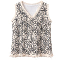 Sleeveless Abstract Textured Top - Ivory