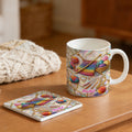 Taza de cerámica personalizada con nombre y posavasos para el Día de la Madre Regalo de cumpleaños para mujeres amantes del punto