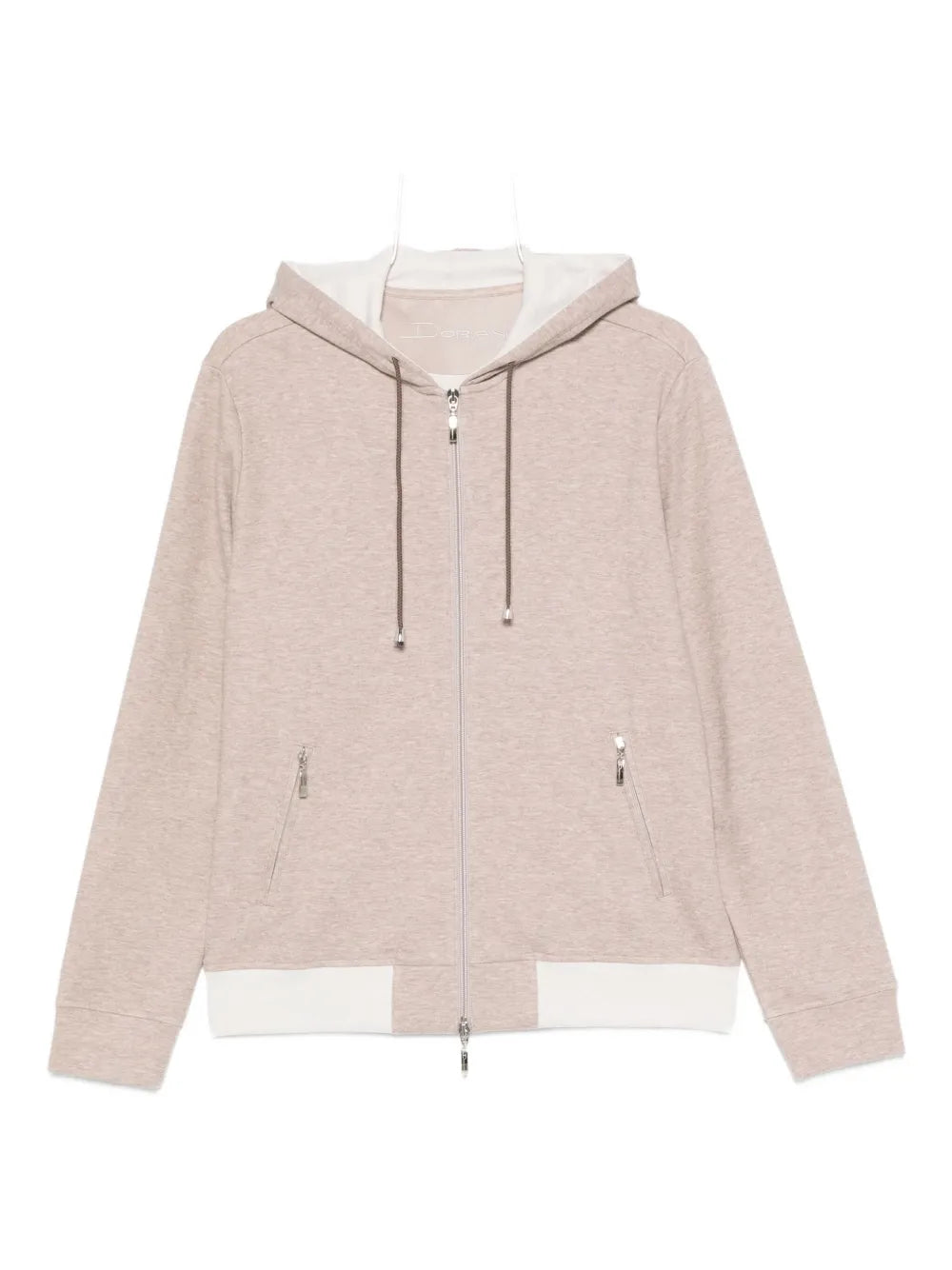Doriani Cashmere Hooded Cardigan — Beige
