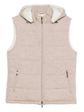 Doriani Quilted Cashmere Vest — Beige