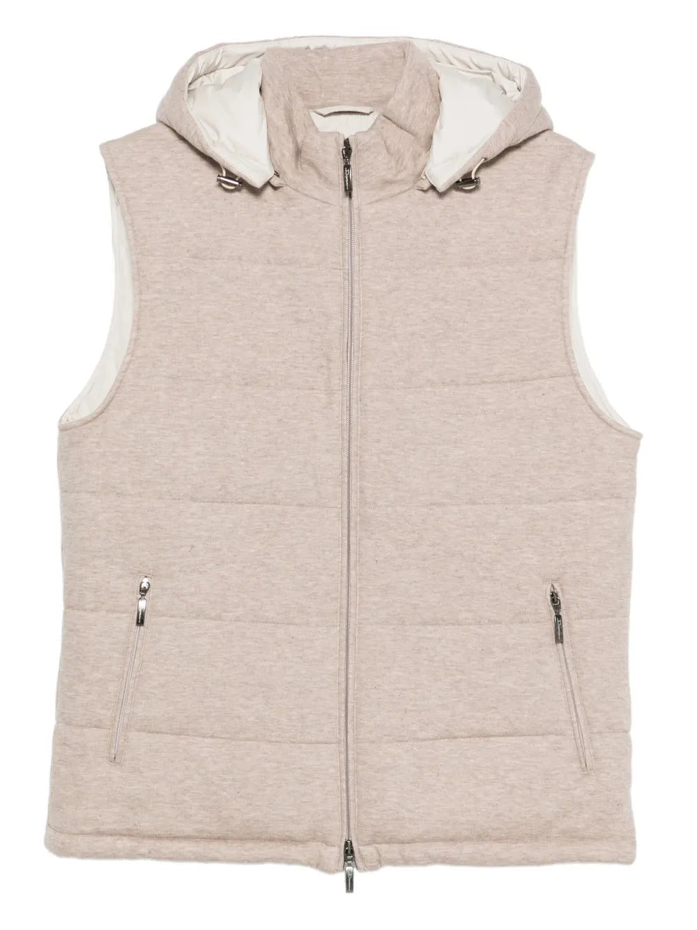 Doriani Quilted Cashmere Vest — Beige