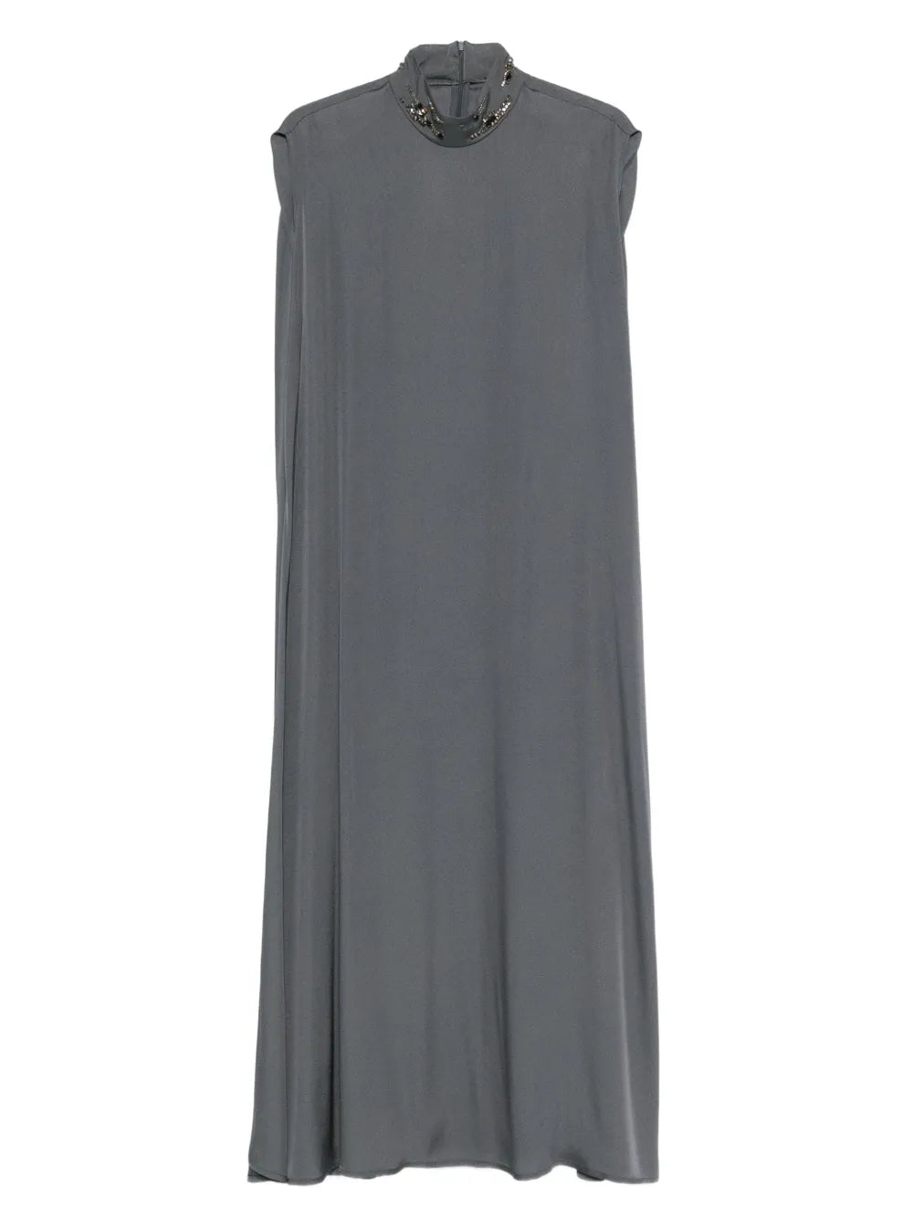 Fabiana Filippi Embellished High-Neck Dress — Grey