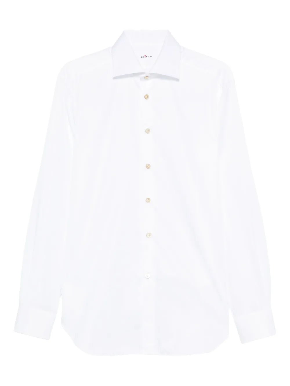 Kiton Button-Down Cotton Shirt — White