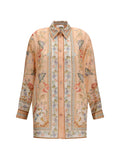 Zimmermann Floral Silk Shirt — Pink