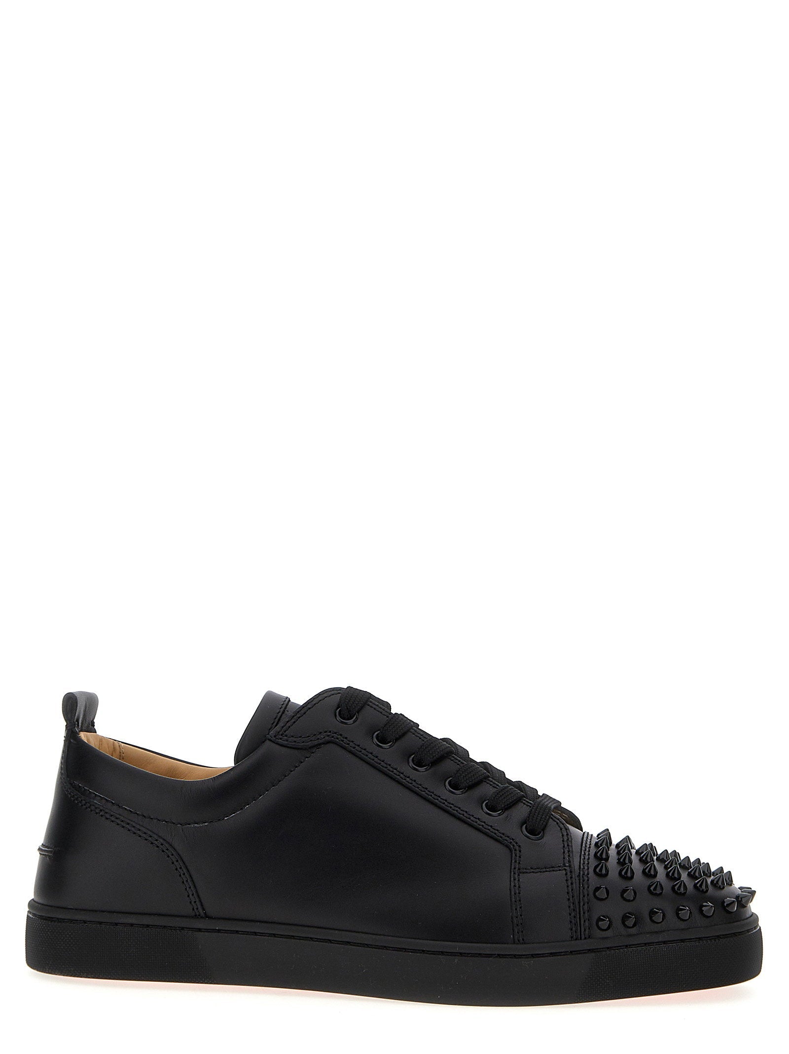 Christian Louboutin Louis Junior Spikes Flat Sneaker — Black
