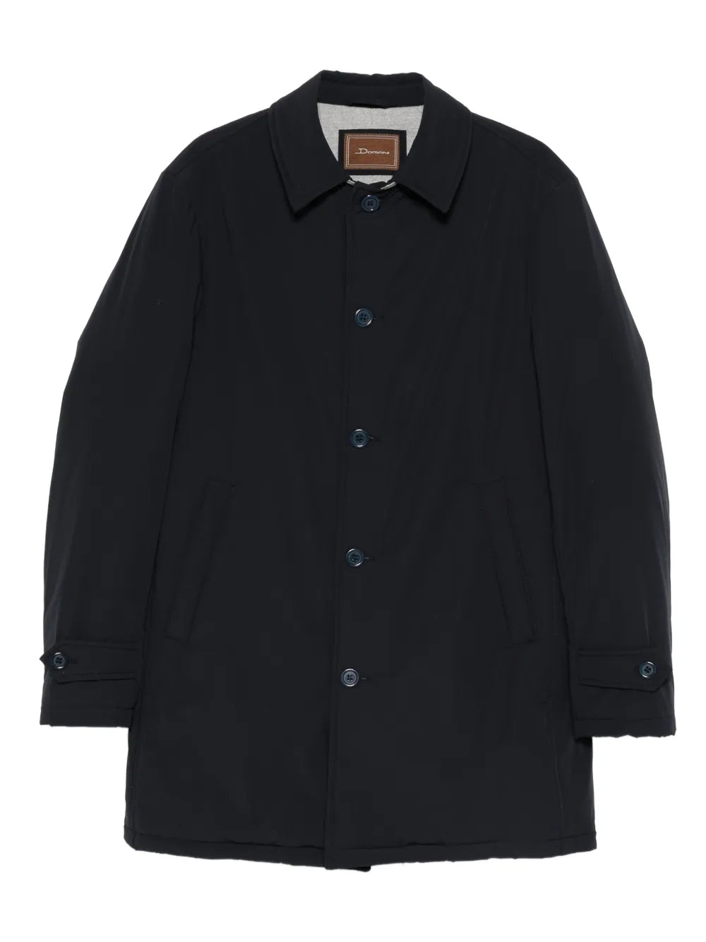Doriani Buttoned Wool-Lined Coat — Black
