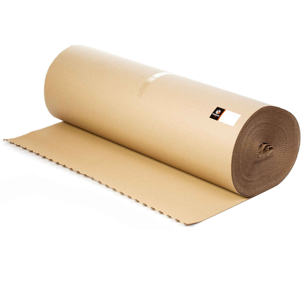 Rollo Cartón Ondulado 90 cm x 25 m | Kraft Reforzado y Resistente | Protector Ecológico para Embalaje, Mudanzas, Suelos y Trabajos de Pintura