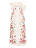 Zimmermann Floral Print Frilled Dress — Vanilla