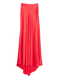 Kiton Asymmetric Maxi Skirt — Red