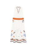 Herno Patterned-Hem Dress — White