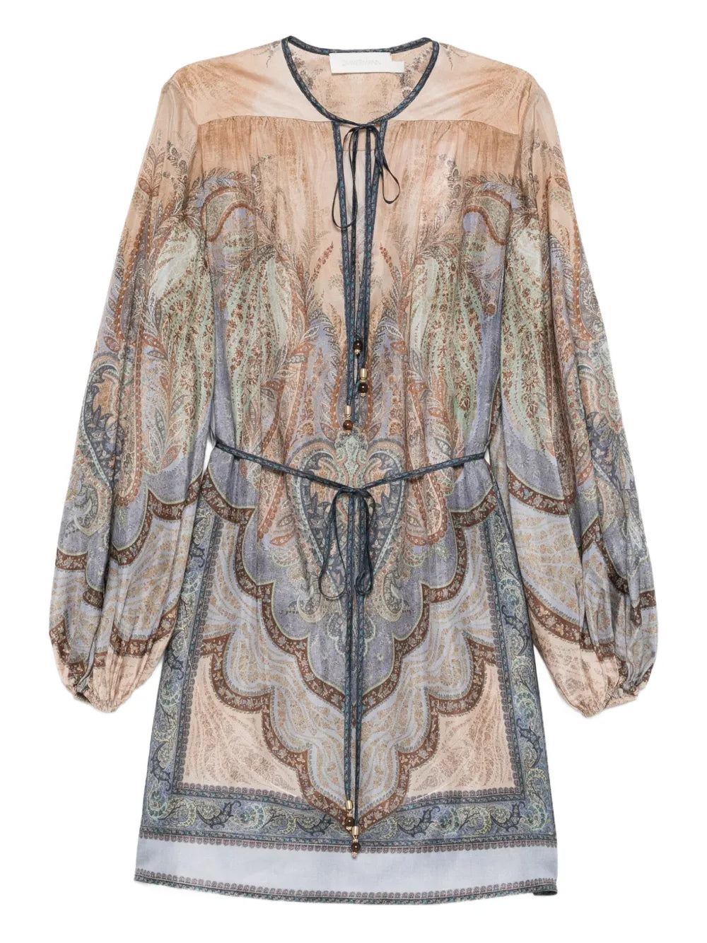 Zimmermann Wanderlust Mini Dress — Beige