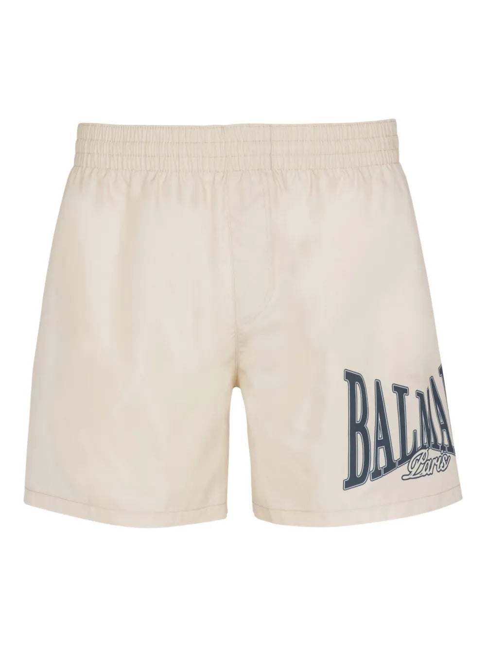 Balmain Graphic Print Swim Shorts — Beige