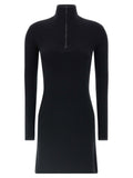 Courreges Wool Knit Polo Dress — Black