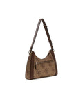 Guess Logo-Jacquard Polyurethane Shoulder Bag — Brown
