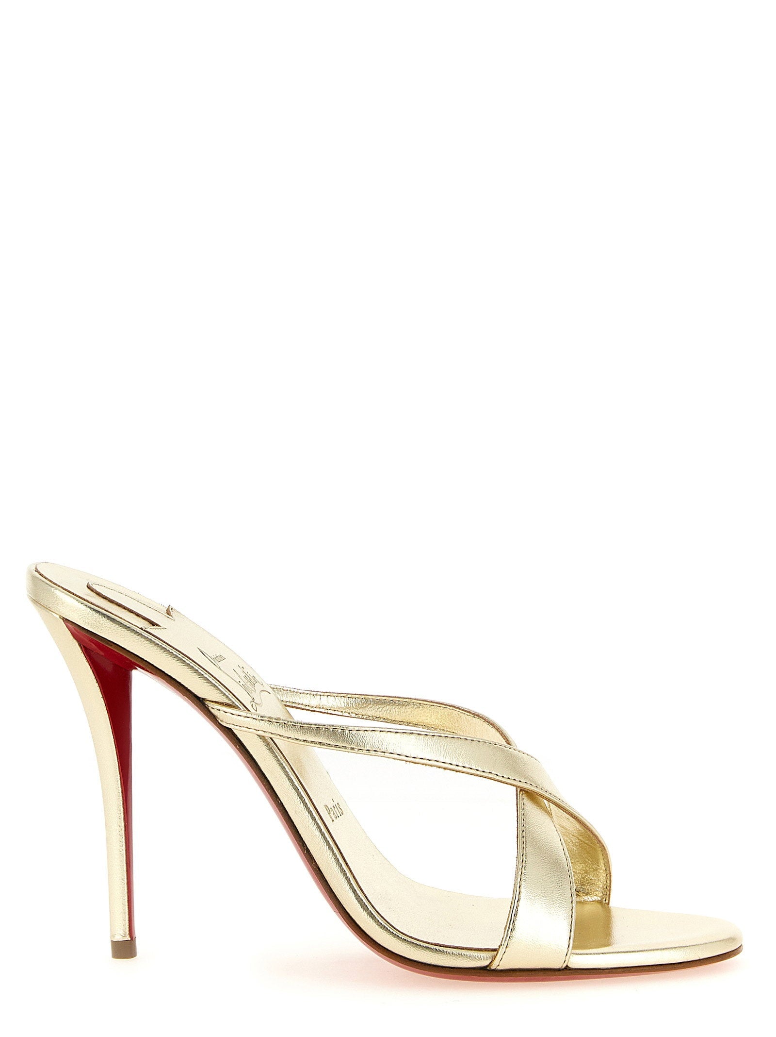 Christian Louboutin Mulazee Cross Mule — Gold