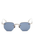 Matsuda Geometric-Frame Titanium Sunglasses — Blue