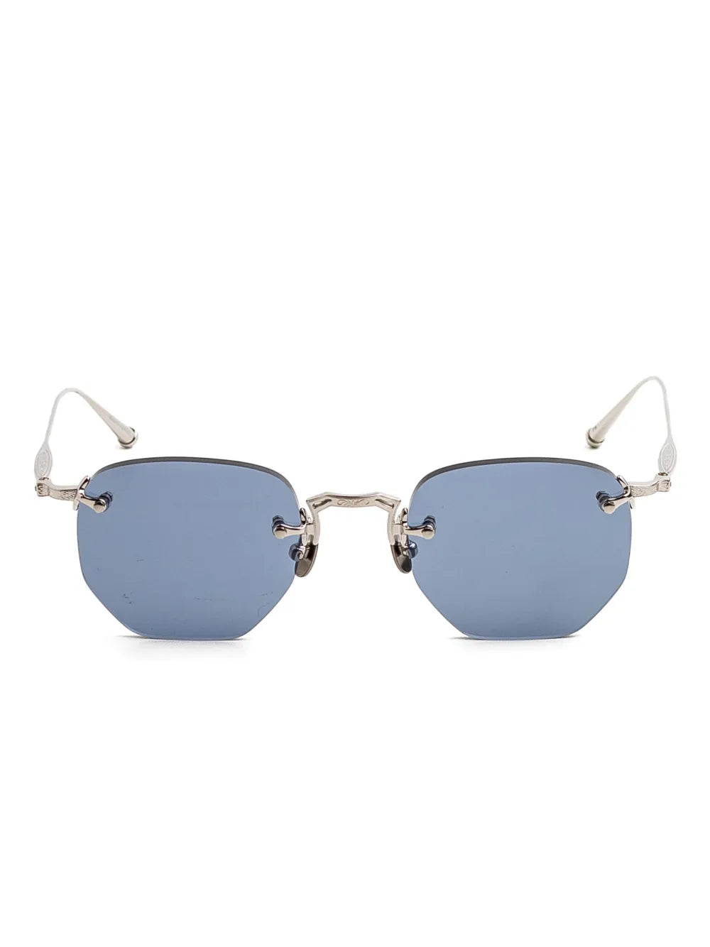 Matsuda Geometric-Frame Titanium Sunglasses — Blue