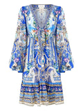 Camilla Ottoman Opulence Dress — Blue