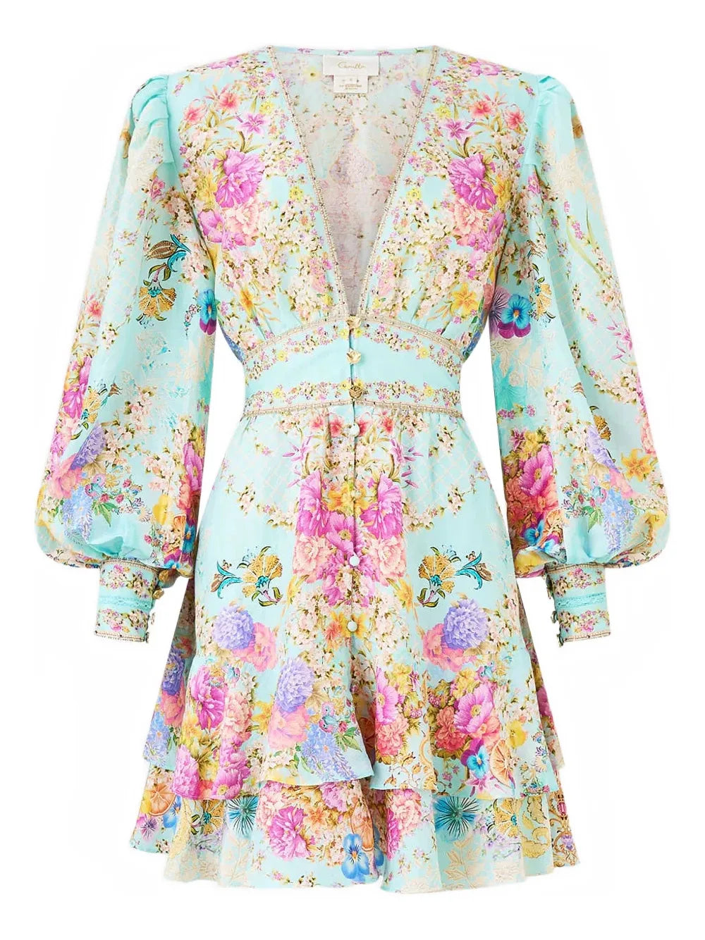 Camilla Bazaar Blooms Dress — Light Blue