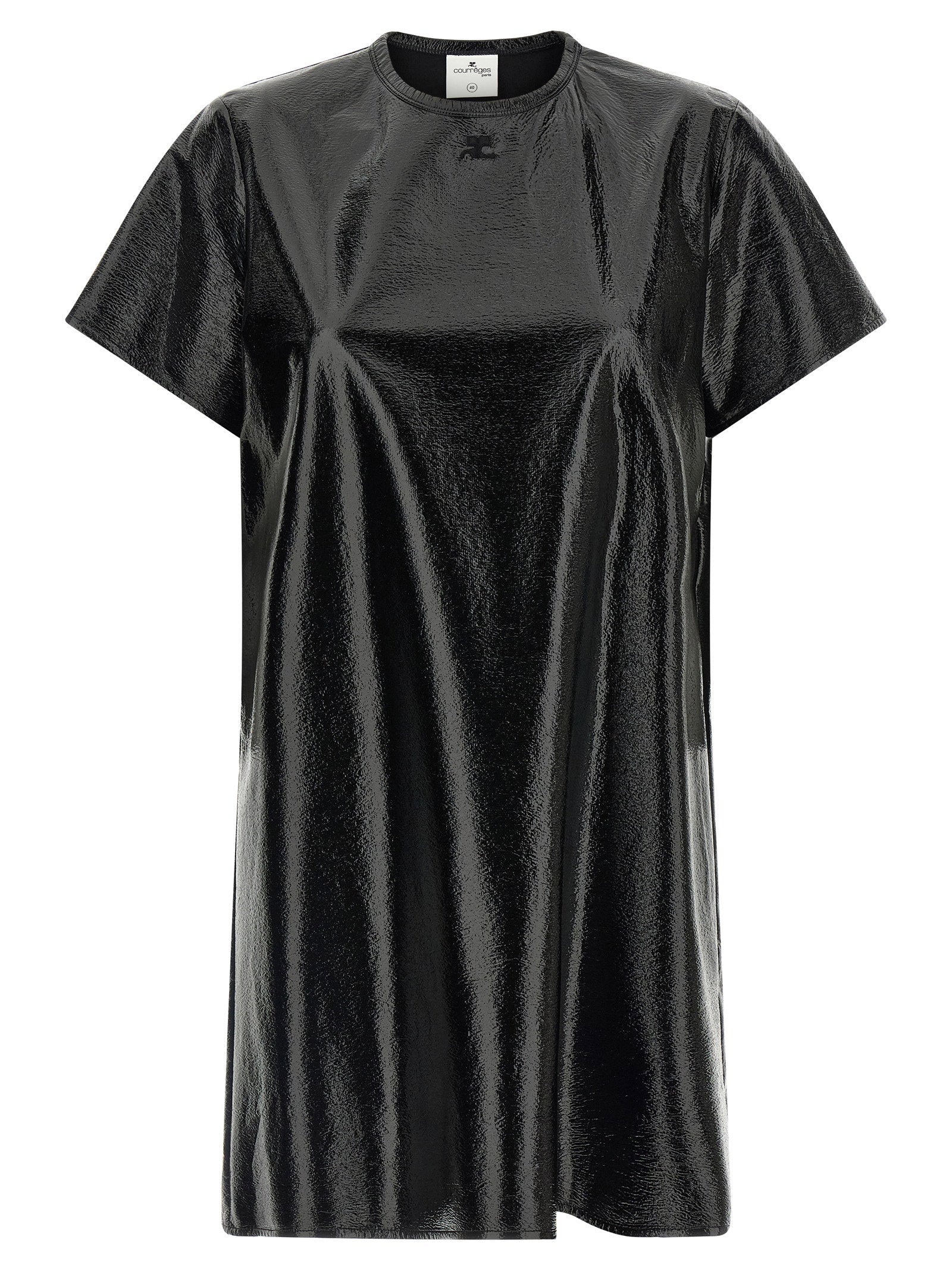 Courreges Vinyl Mini Dress — Black