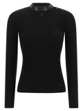 Courreges Vinyl Collar Ribbed Sweater — Black