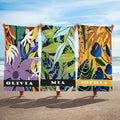 Toalla de playa personalizada con nombre Tropical Vibe Summer Floral Quick Dry Oversized Beach Party Birthday Gift for Women Girls