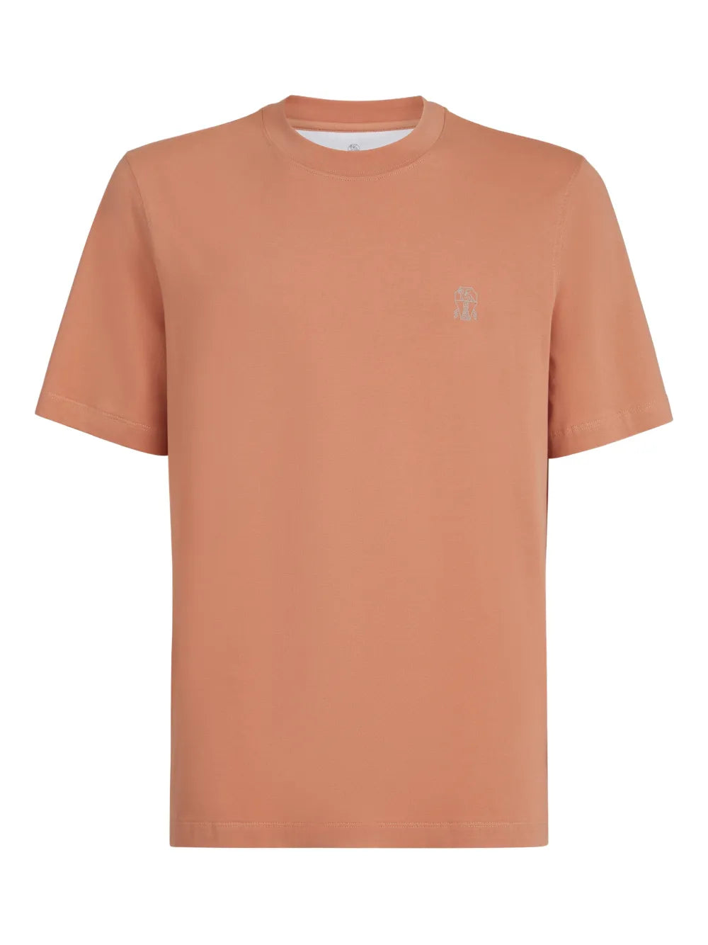 Brunello Cucinelli Logo-Detail Crew-Neck T-Shirt — Terracotta