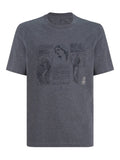 Brunello Cucinelli Graphic-Print Crew-Neck T-Shirt — Charcoal