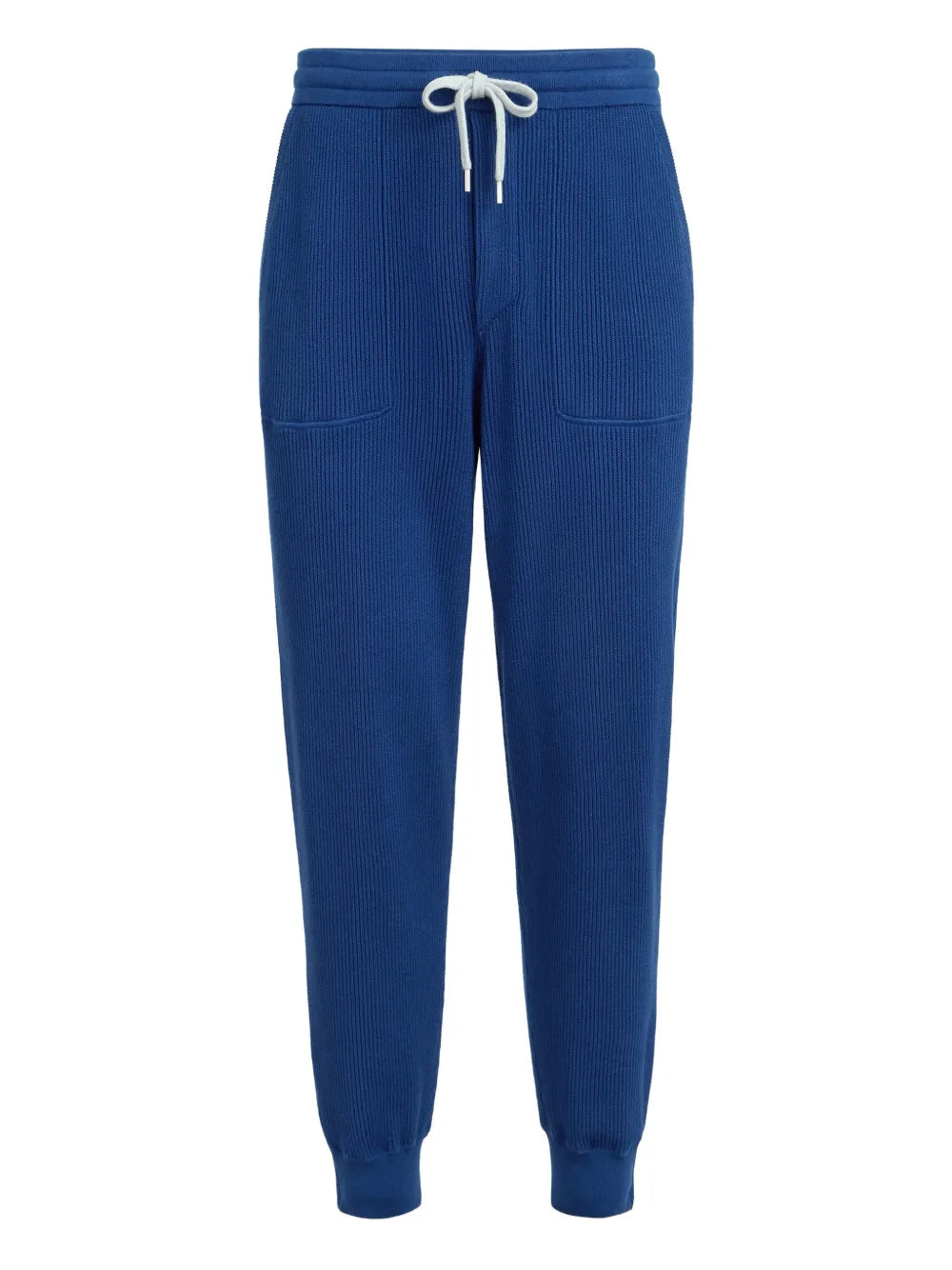 Brunello Cucinelli Ribbed-Knit Joggers — Blue