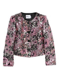 Self-Portrait Sequined Floral Jacket — Pink
