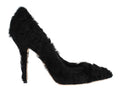 Women's Black Xiangao Lamb Fur Leather Pumps