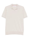 Brunello Cucinelli Knitted Cotton Polo Shirt — Cream