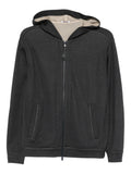 Brunello Cucinelli Hooded Zip Hoodie — Charcoal