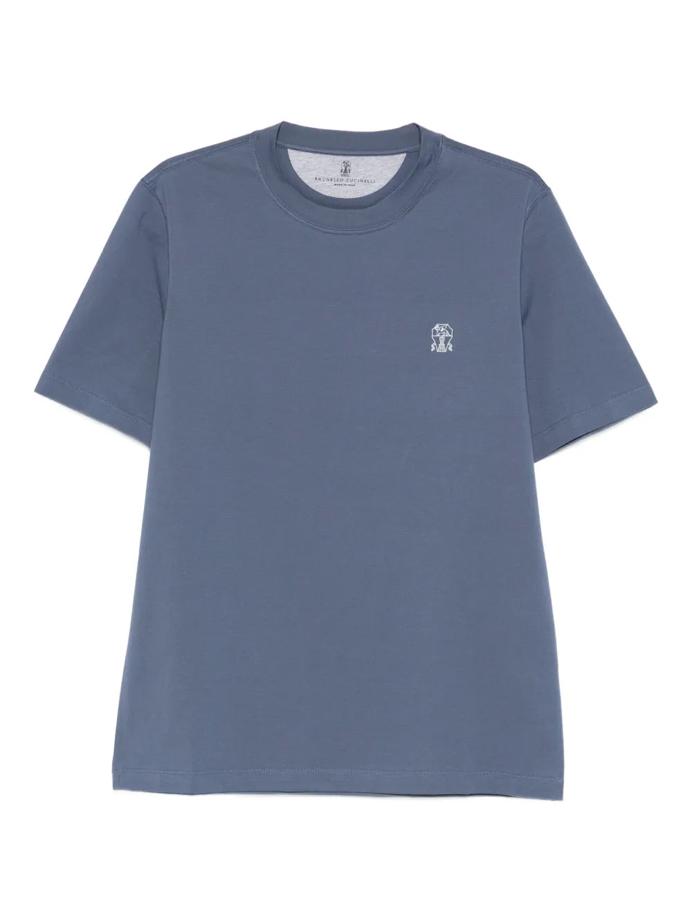 Brunello Cucinelli Logo-Embroidered T-Shirt — slate blue
