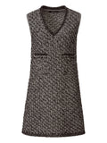 Fabiana Filippi V-Neck Textured Weave Dress — Grey