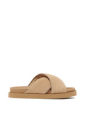 Fabiana Filippi Suede Crossover Slide — Beige
