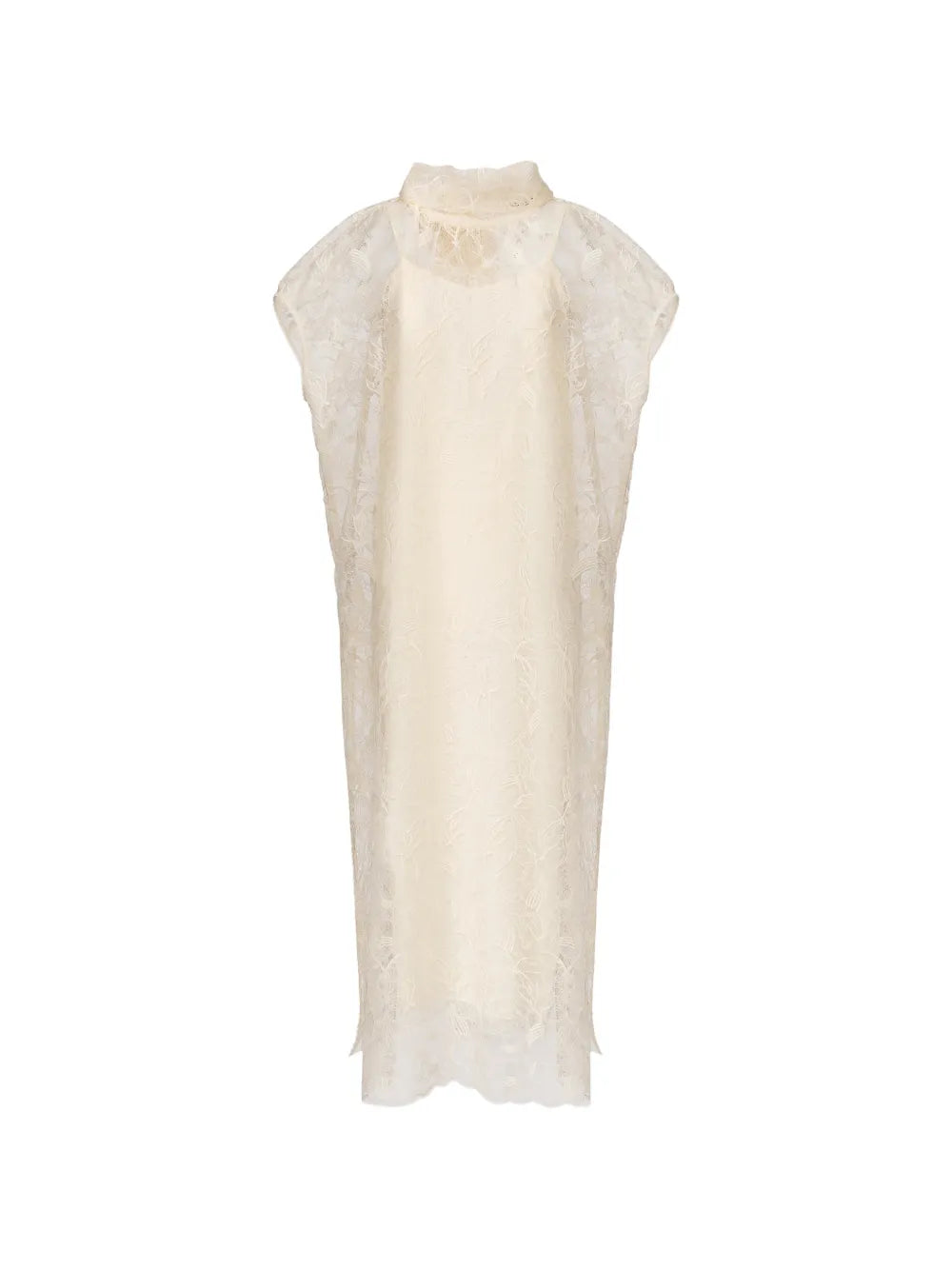 Fabiana Filippi Lace Bow Dress — Cream
